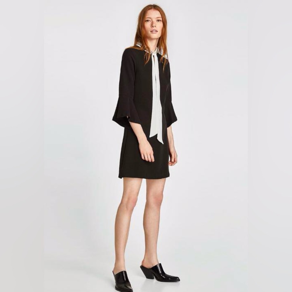 ZARA Embellished Jewel Collar Dress